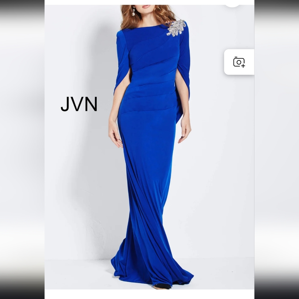 JVN By Jovani Beaded Draped Sheath DRESS 4